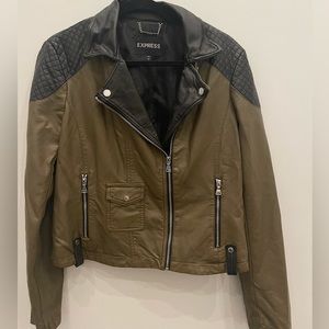 Quilted faux leather jacket